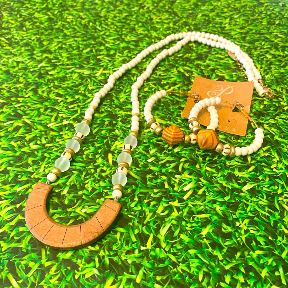 Plunder White Set, BoHo Jewelry, Summer Jewelry